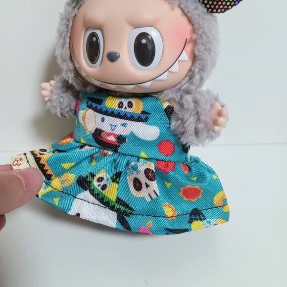 Custom Sanrio Cinnamoroll Dress and Metallic Bow Made to fit Labubu - Picture 3 of 6